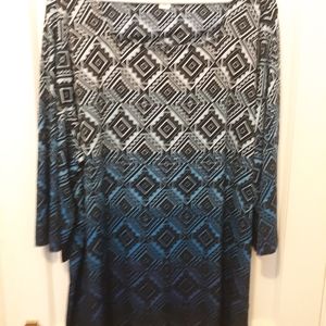 EUC Catherine's 3X blue geometric print tunic